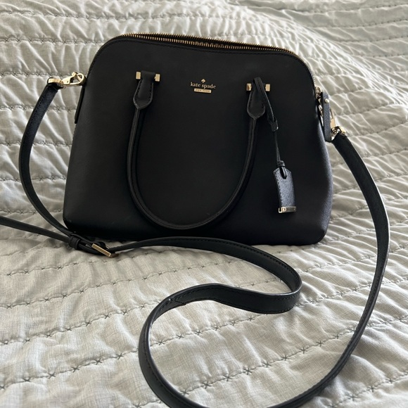 Kate Spade Cameron street black leather crossbody bag with strap